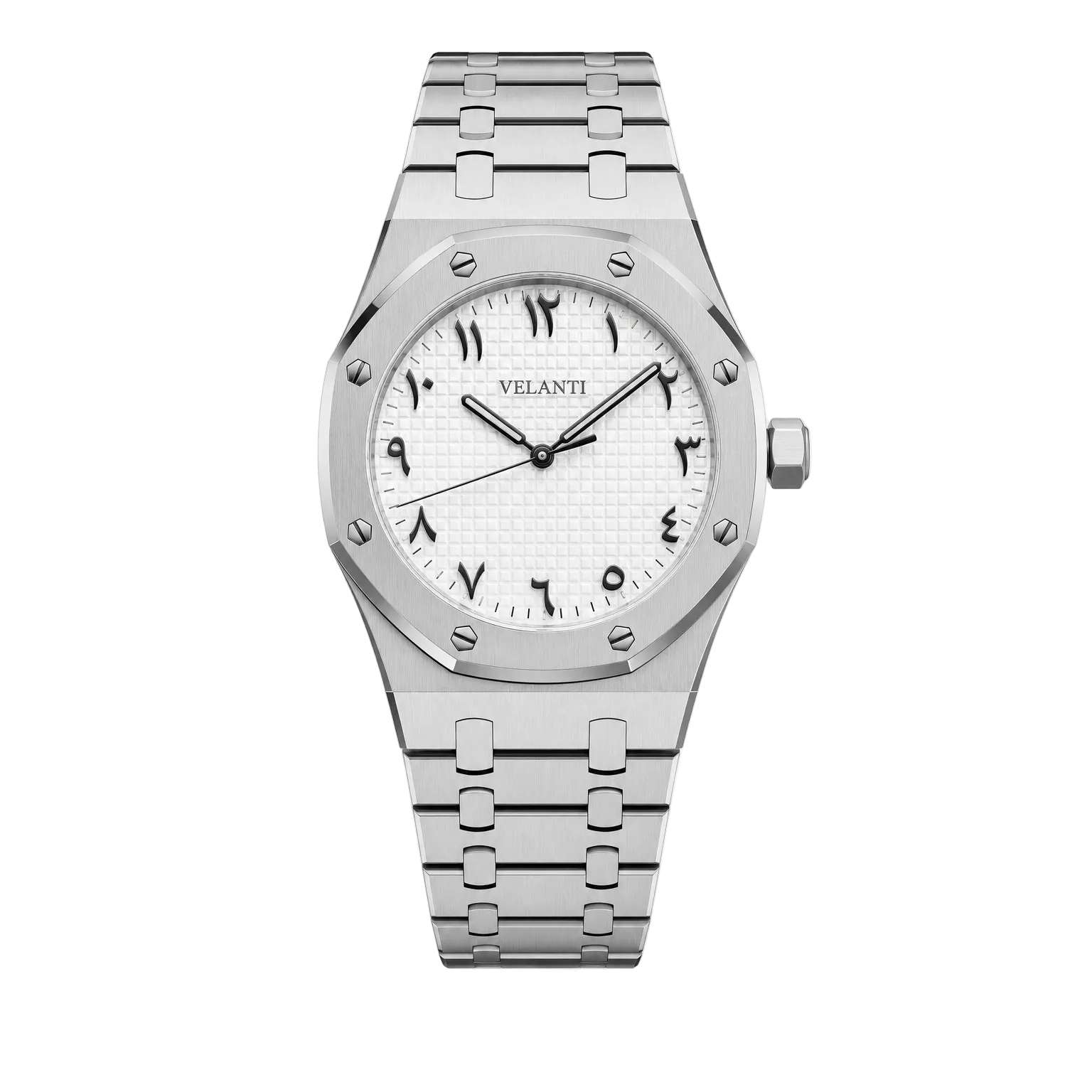 Royal Oak-style automatic watch, Velanti Milano Royal Veloak Arabic White, main product photo