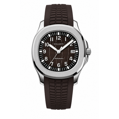 Aquanaut-style automatic watch, Velanti Milano Velnaut Brown, main product photo