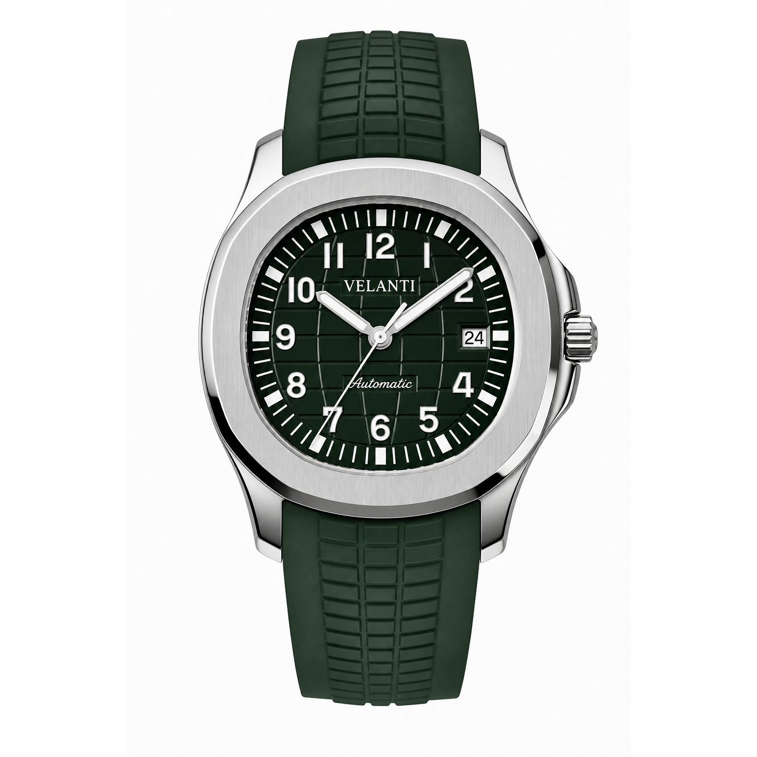 Aquanaut-style automatic watch, Velanti Milano Velnaut Green, main product photo