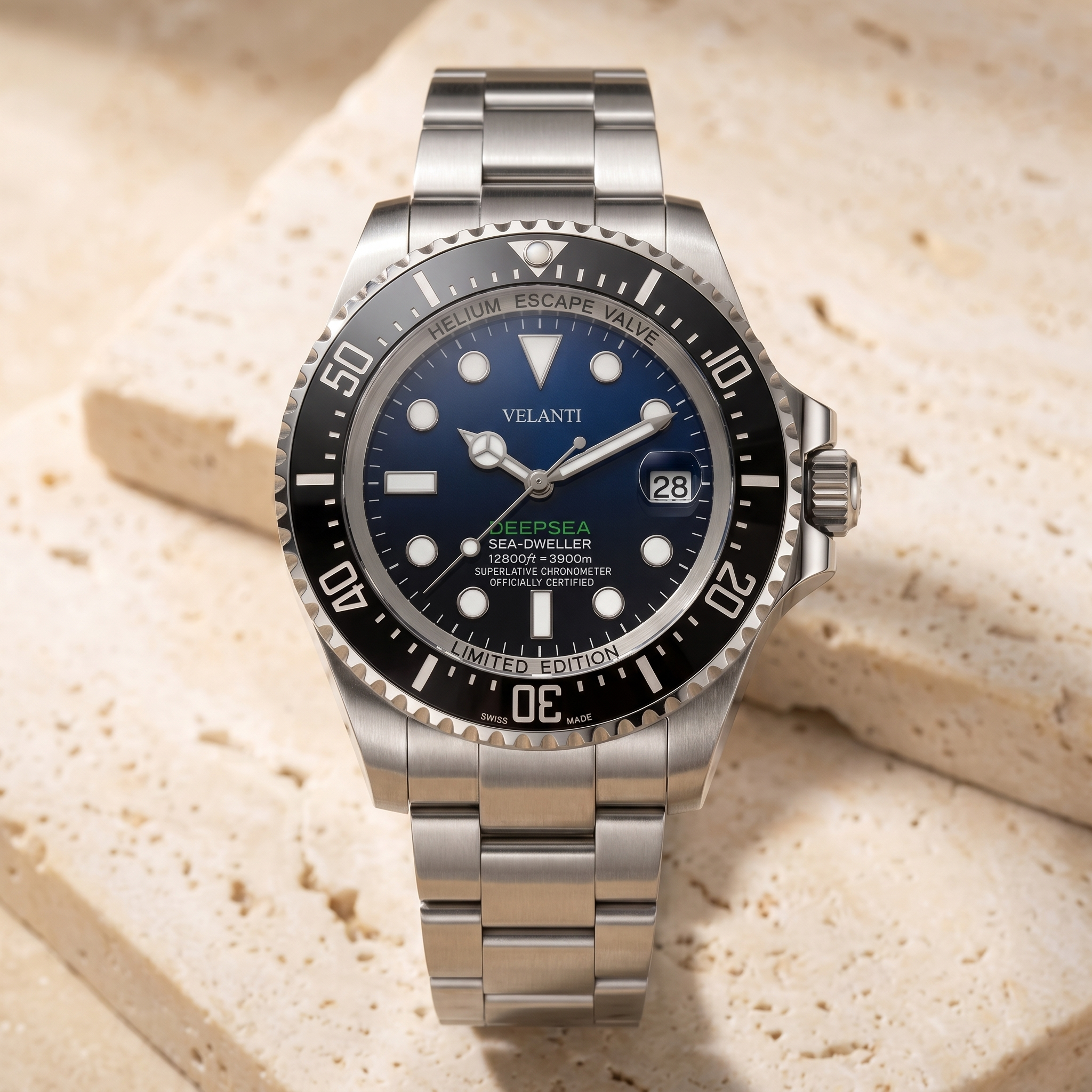 Submariner-style automatic watch, Velanti Milano Velmariner Deepsea, product photo 2