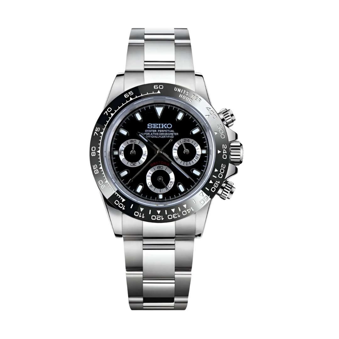 Seitona Black Panda Seiko mod watch | Velanti Milano