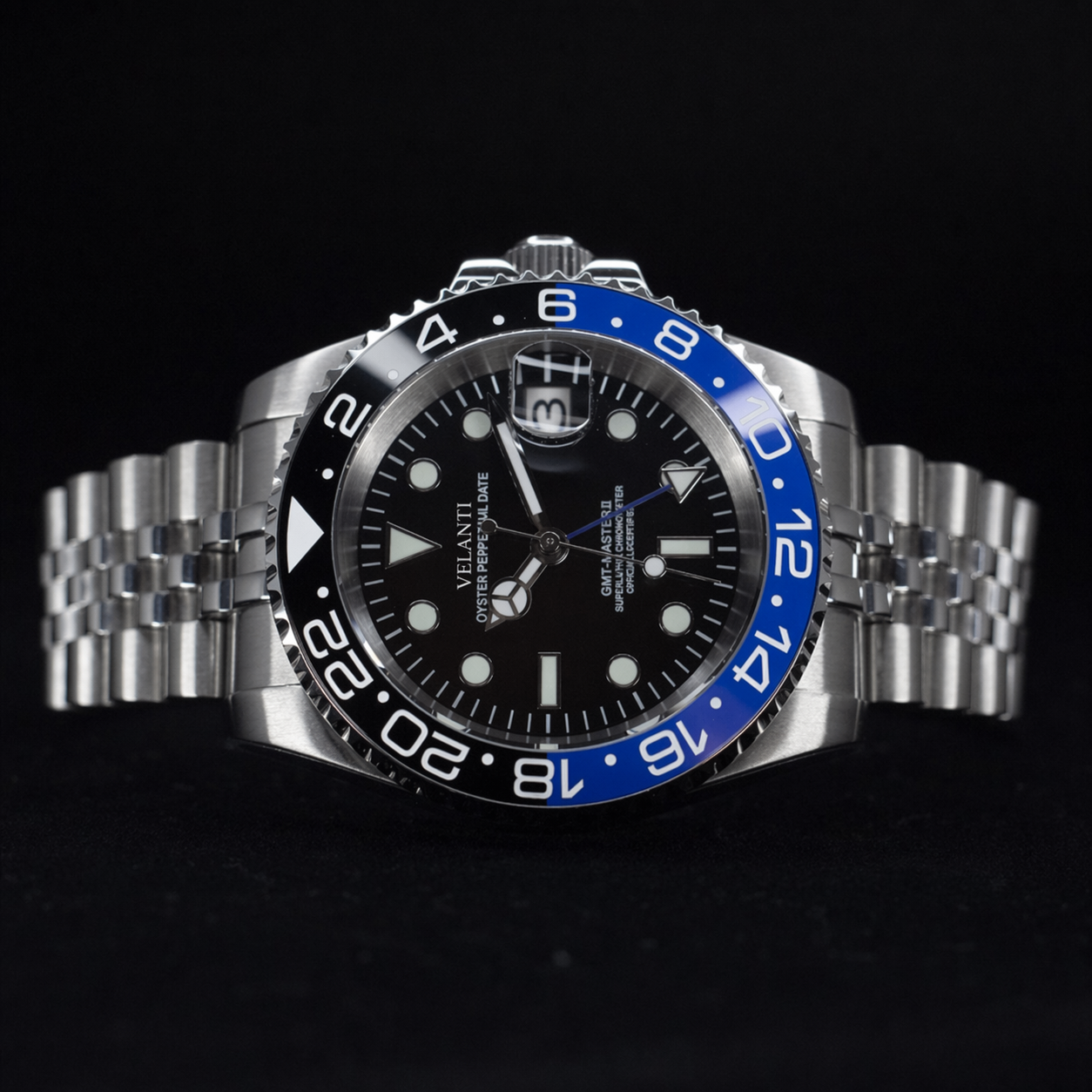 GMT-style automatic watch, Velanti Milano Gmtvel Batman, product photo 3
