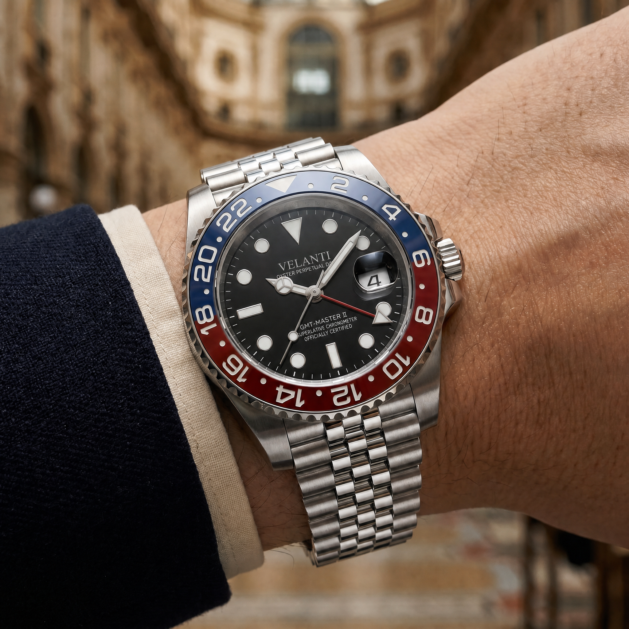 GMT-style automatic watch, Velanti Milano Gmtvel Pepsi, product photo 10