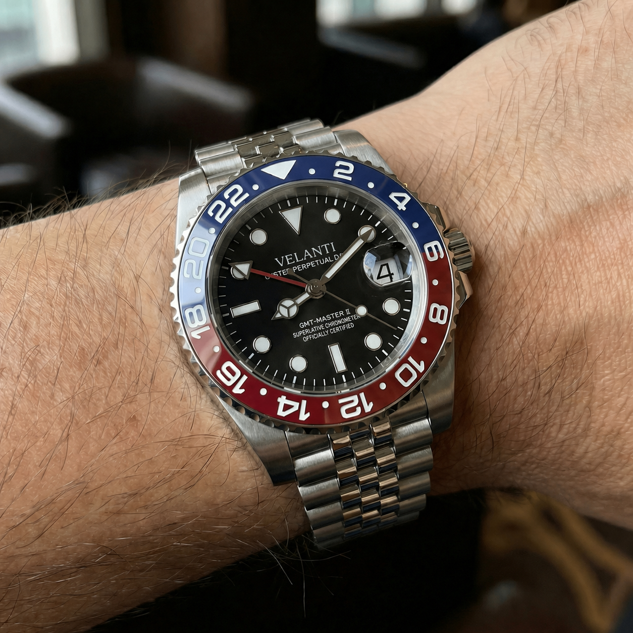 GMT-style automatic watch, Velanti Milano Gmtvel Pepsi, product photo 2