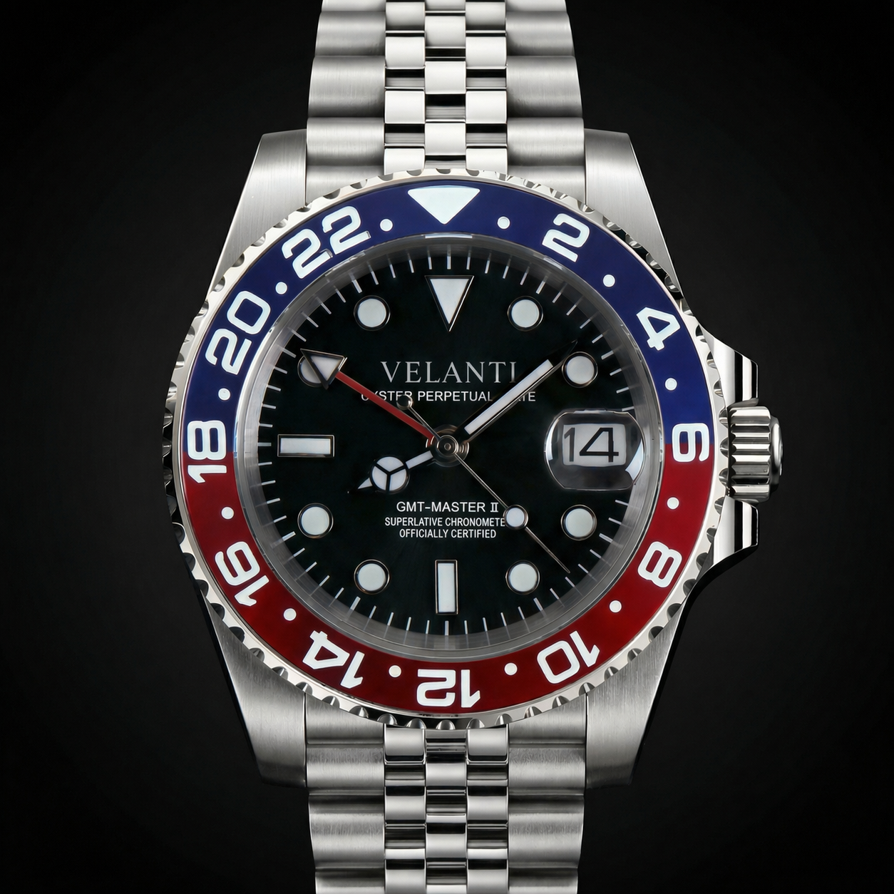 GMT-style automatic watch, Velanti Milano Gmtvel Pepsi, product photo 3
