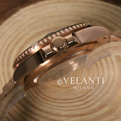 GMT-style custom mod watch, Velanti Milano Gmtvel Rose Gold Rootbeer, product photo 4