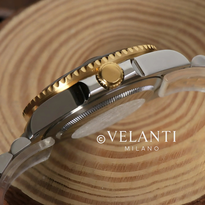 GMT-style automatic watch, Velanti Milano GMTvel Silver - Gold, product photo 4