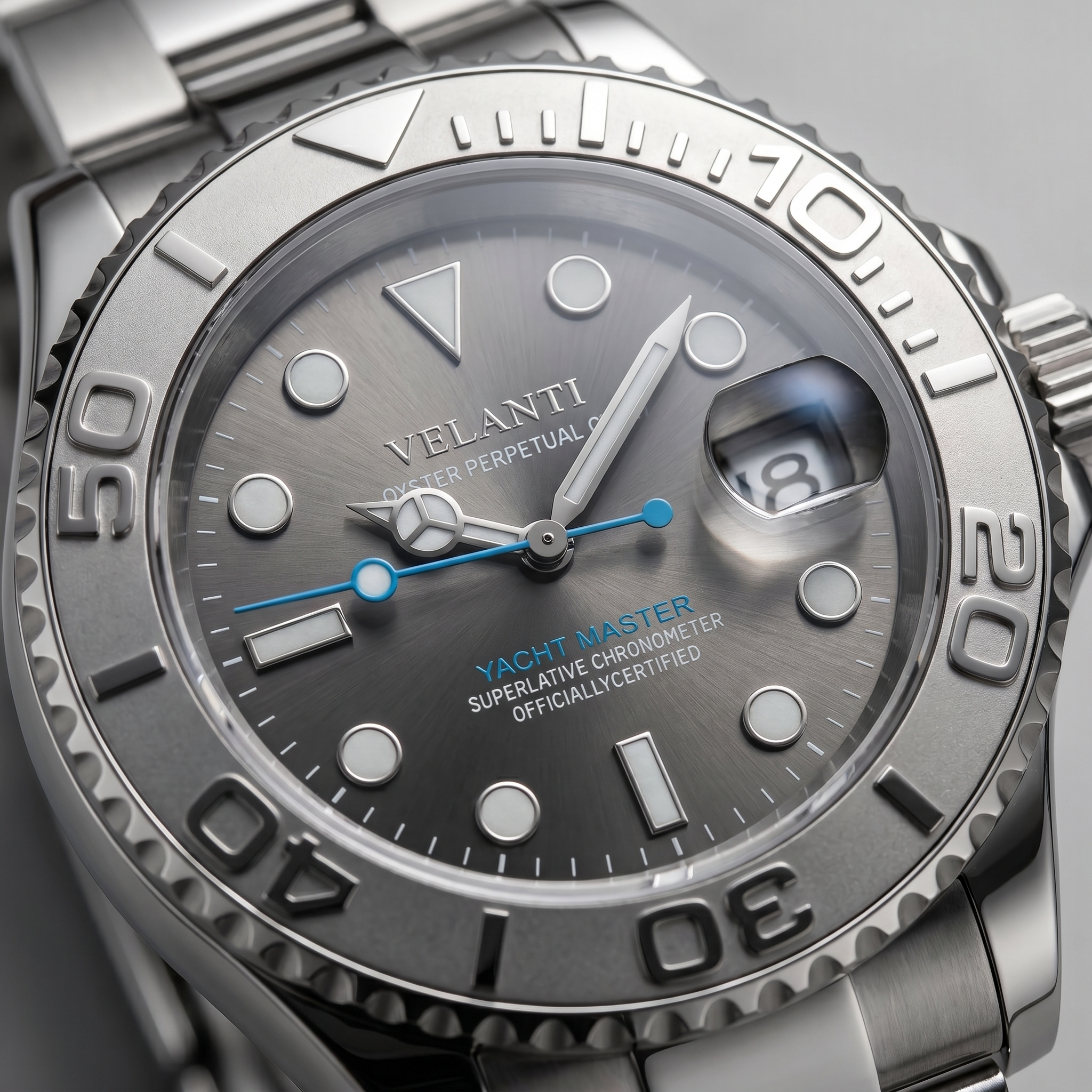 Submariner-style automatic watch, Velanti Milano Velmariner Silver, product photo 5