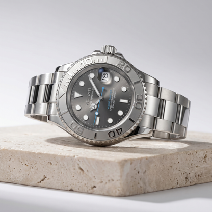 Submariner-style automatic watch, Velanti Milano Velmariner Silver, product photo 2