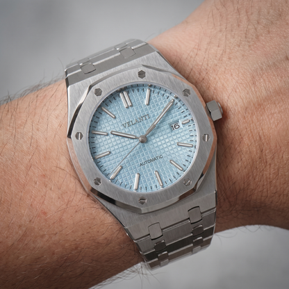 Royal Oak-style automatic watch, Velanti Milano Royal Veloak Ice Blue, product photo 11