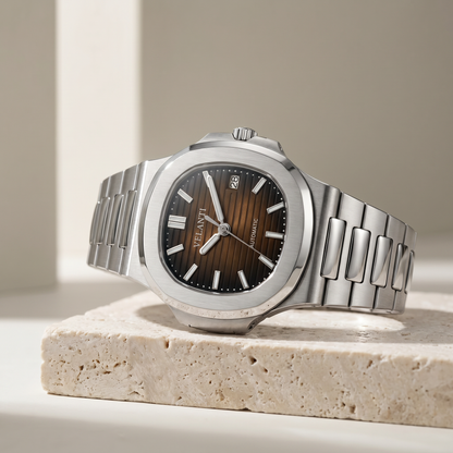 Nautilus-style automatic watch, Velanti Milano Nautvel Brown, product photo 2