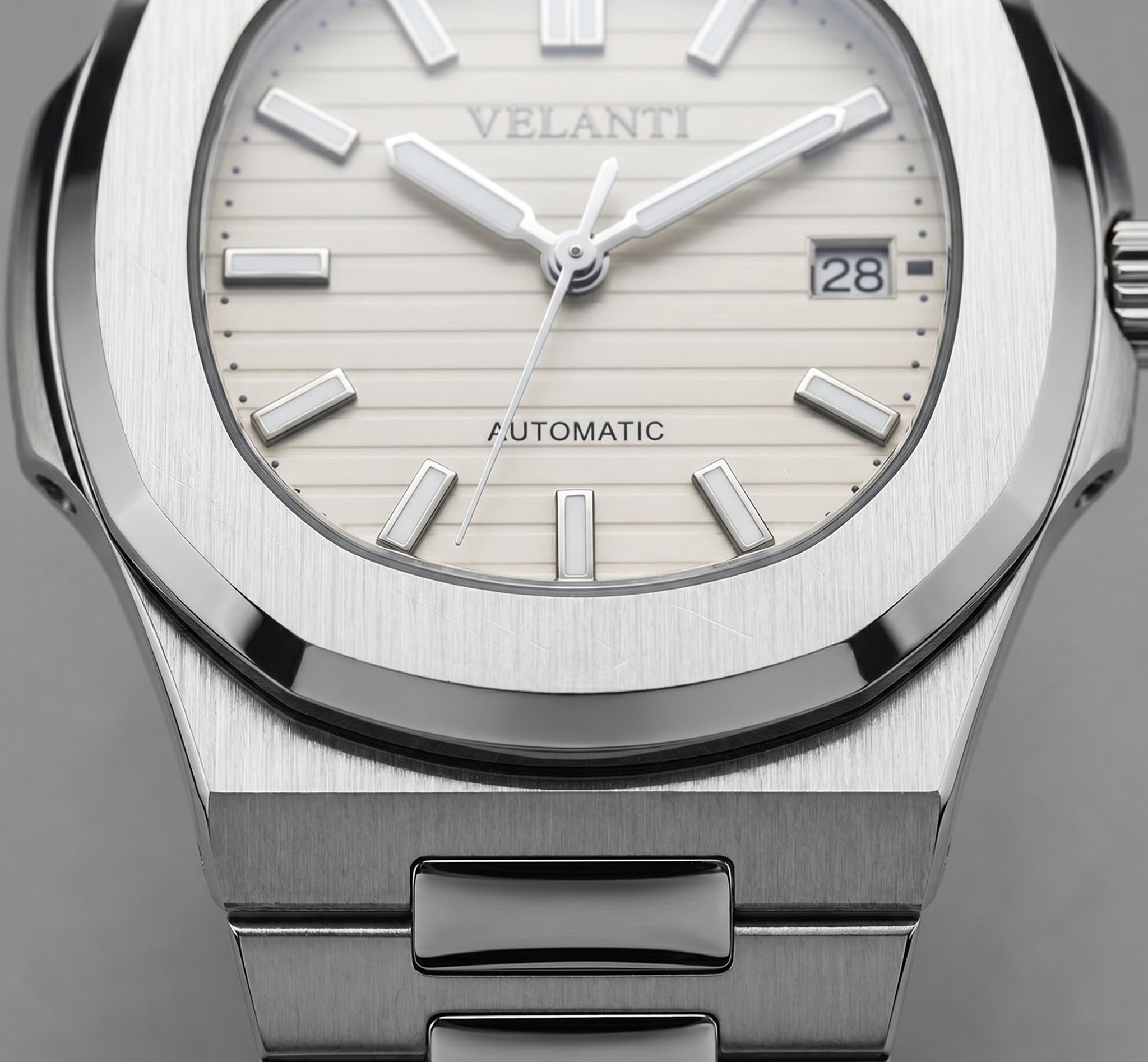 Nautilus-style automatic watch, Velanti Milano Nautvel Cream, product photo 3