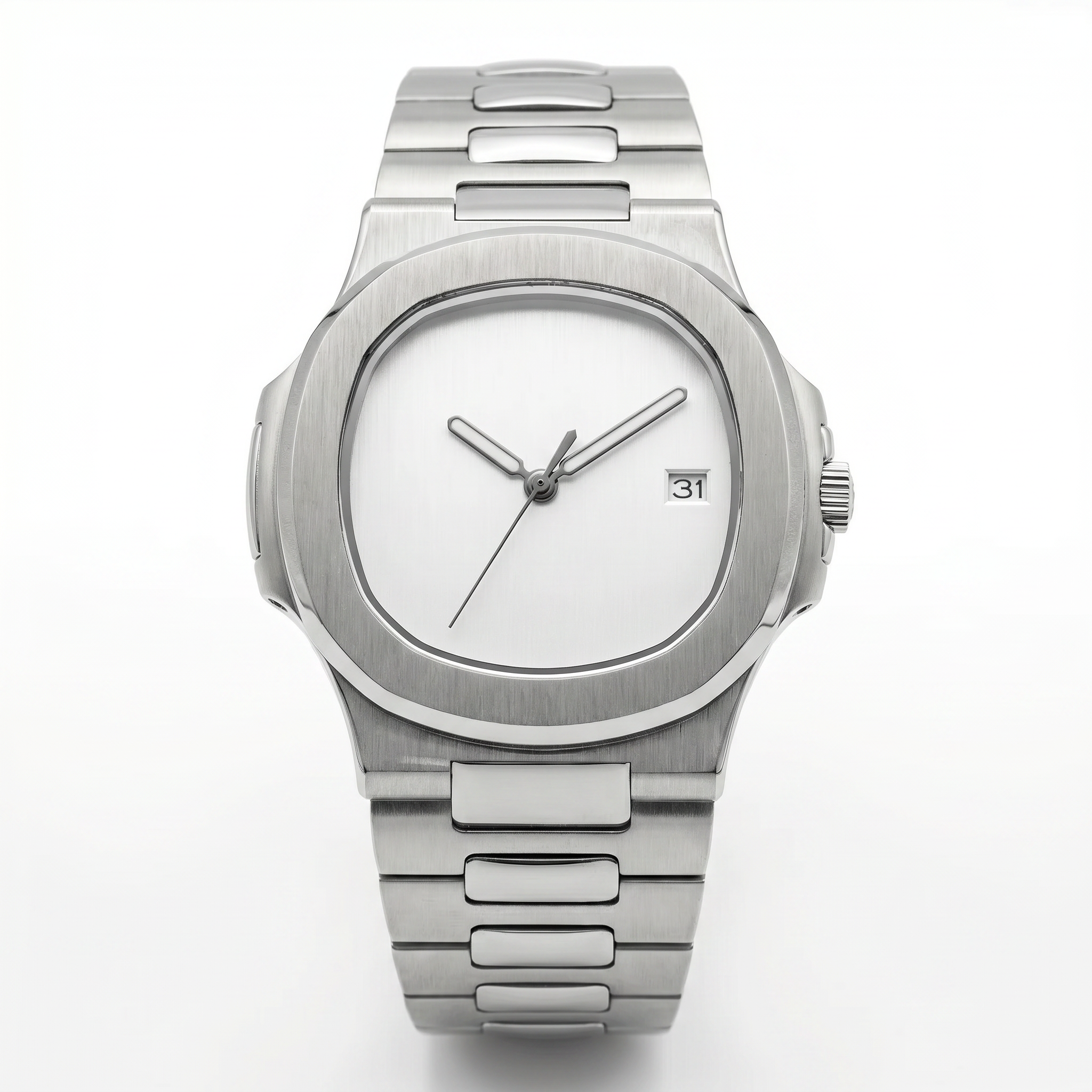 Nautilus-style automatic watch, Velanti Milano Nautvel Minimalist Silver, main product photo