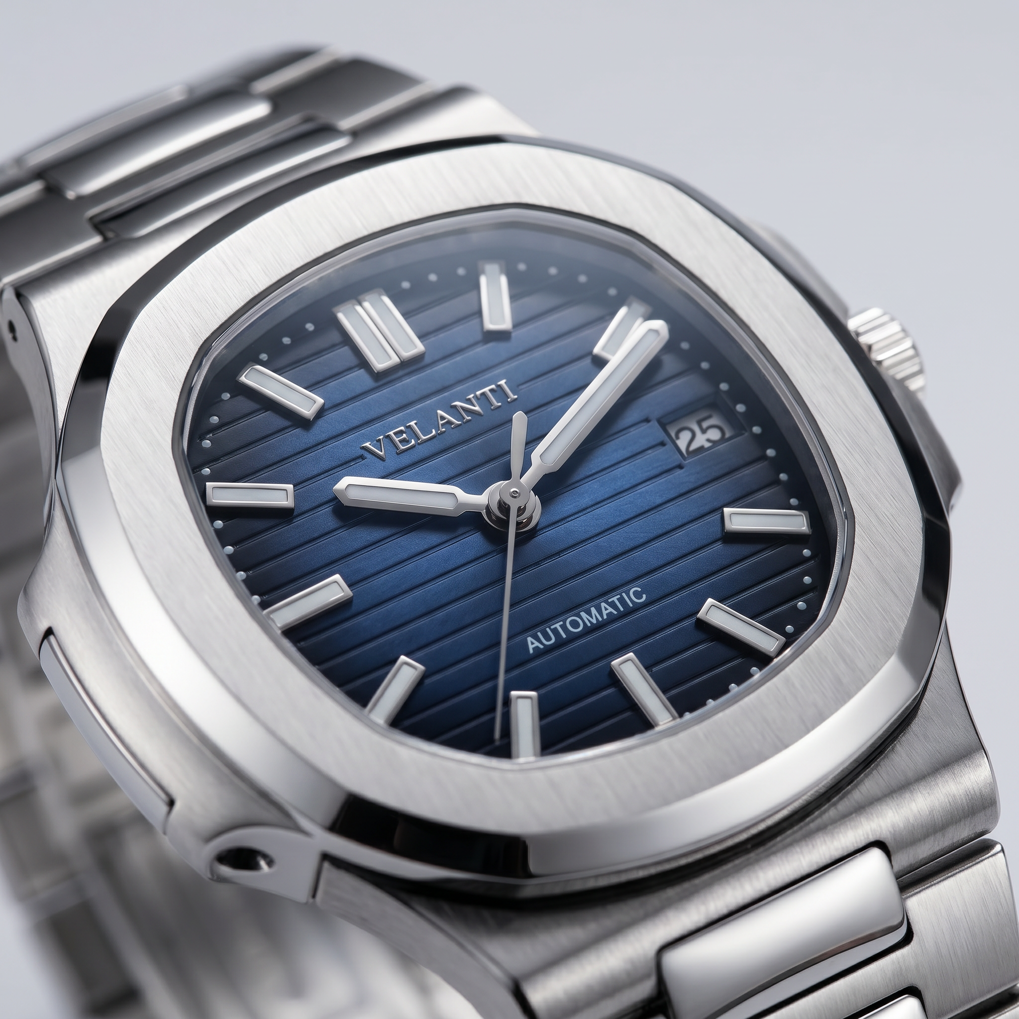 Nautilus-style automatic watch, Velanti Milano Nautvel Royal Blue, product photo 3
