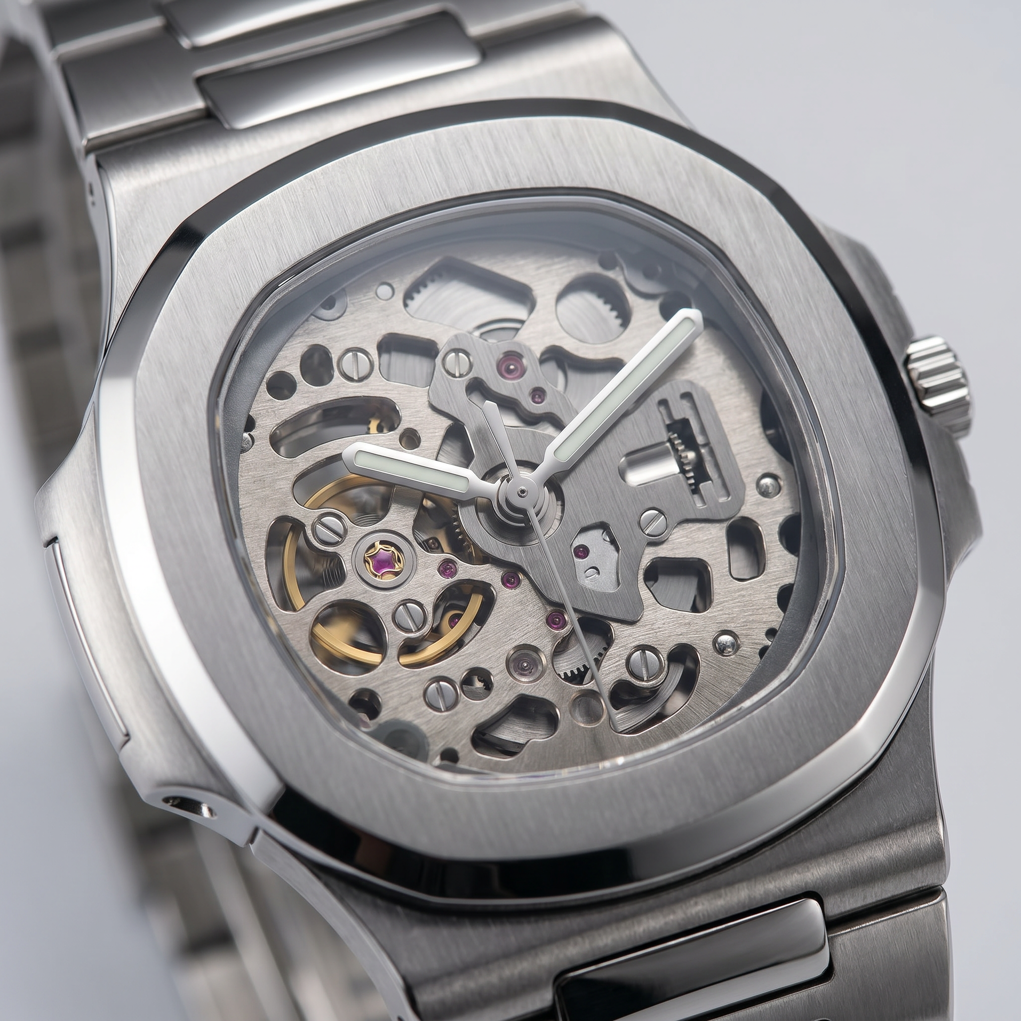 Nautilus-style automatic watch, Velanti Milano Nautvel Skeleton, product photo 3