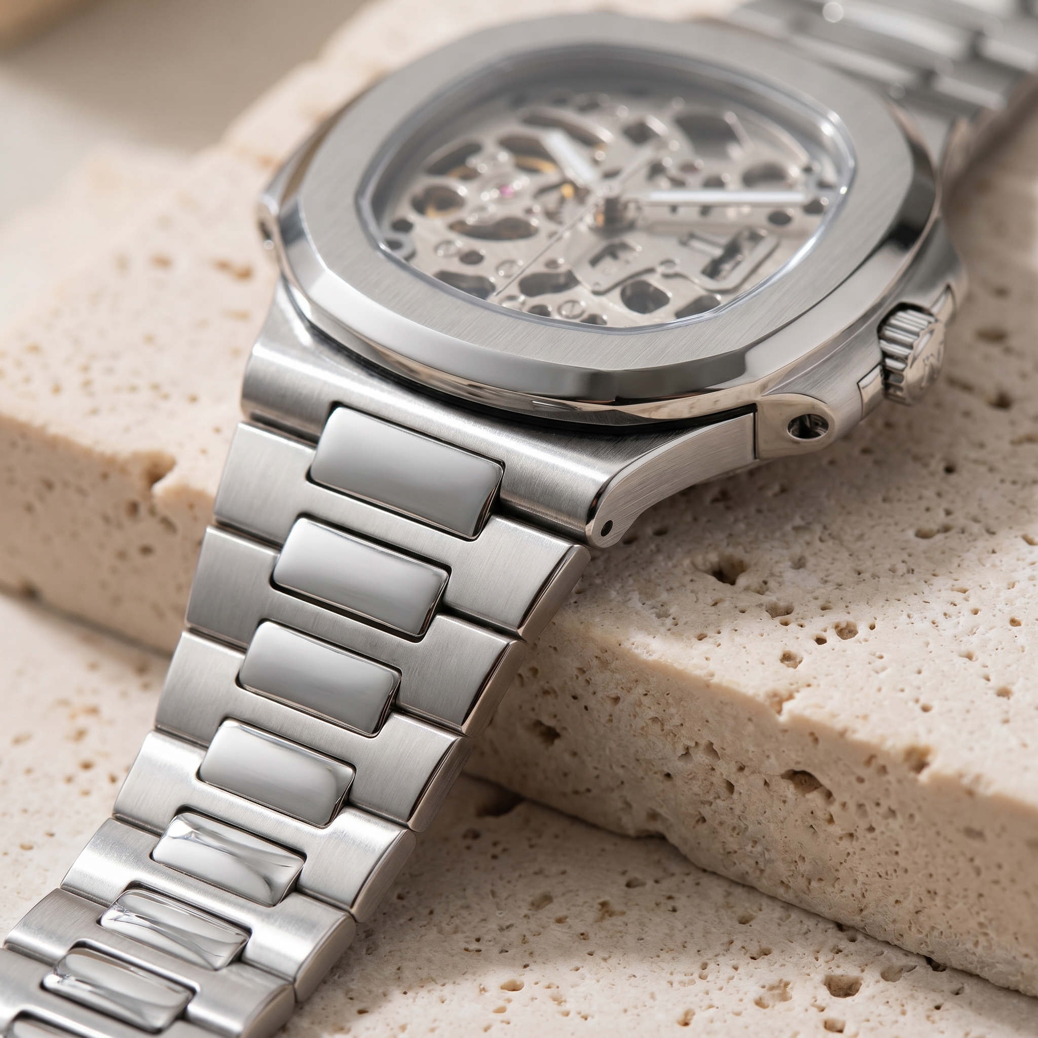 Nautilus-style automatic watch, Velanti Milano Nautvel Skeleton, product photo 4