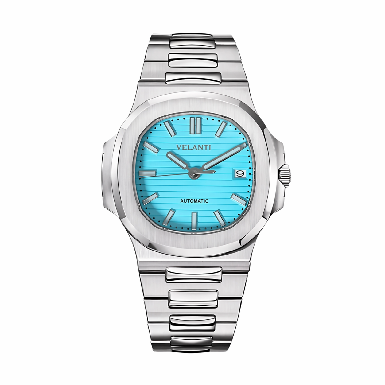 Nautilus-style automatic watch, Velanti Milano Nautvel Tiffany Blue, main product photo
