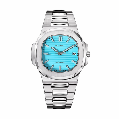 Nautilus-style automatic watch, Velanti Milano Nautvel Tiffany Blue, main product photo