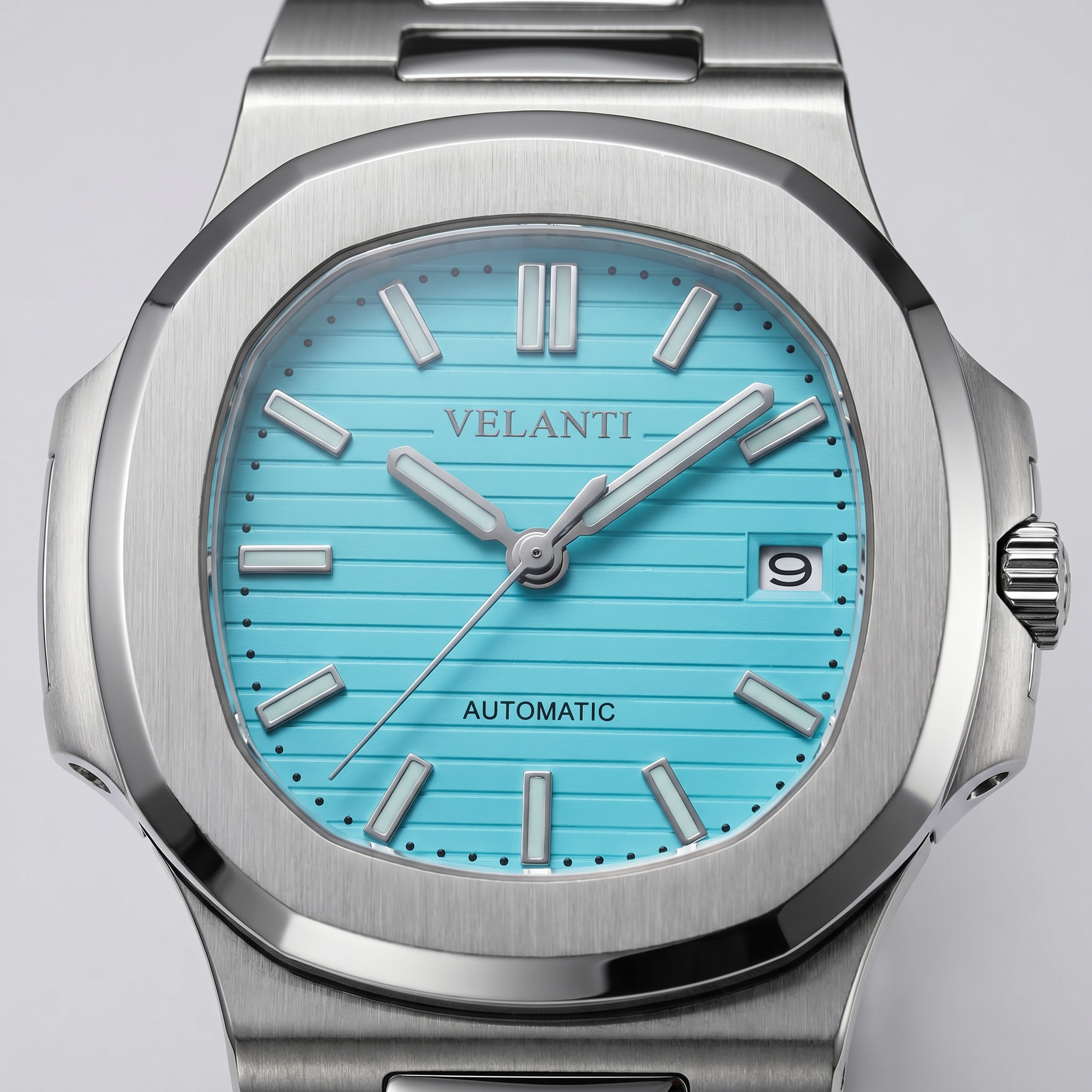 Nautilus-style automatic watch, Velanti Milano Nautvel Tiffany Blue, product photo 3