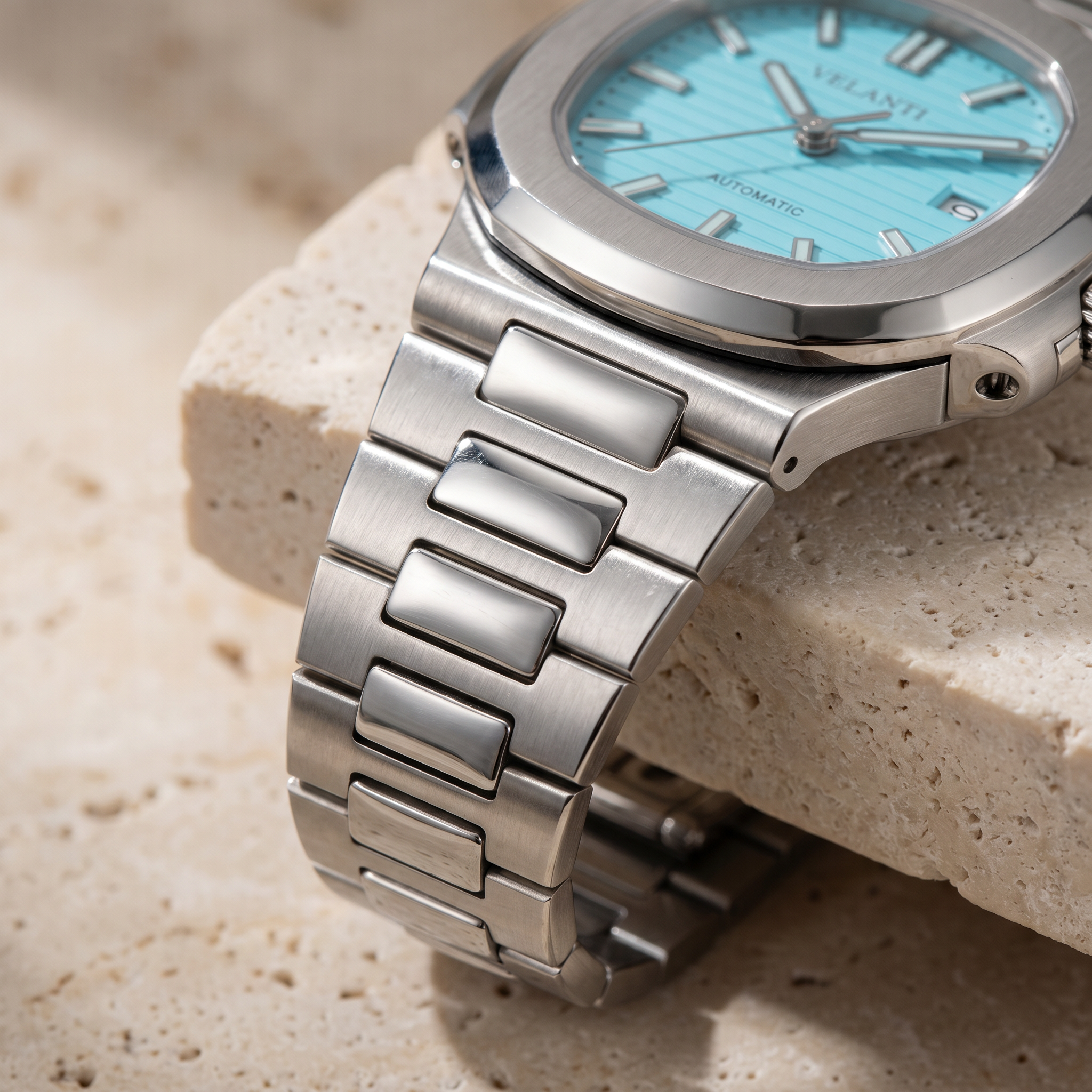 Nautilus-style automatic watch, Velanti Milano Nautvel Tiffany Blue, product photo 4