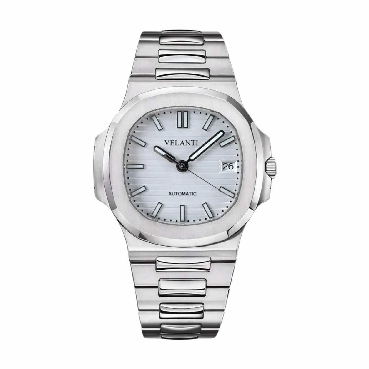 Nautilus-style automatic watch, Velanti Milano Nautvel White, main product photo