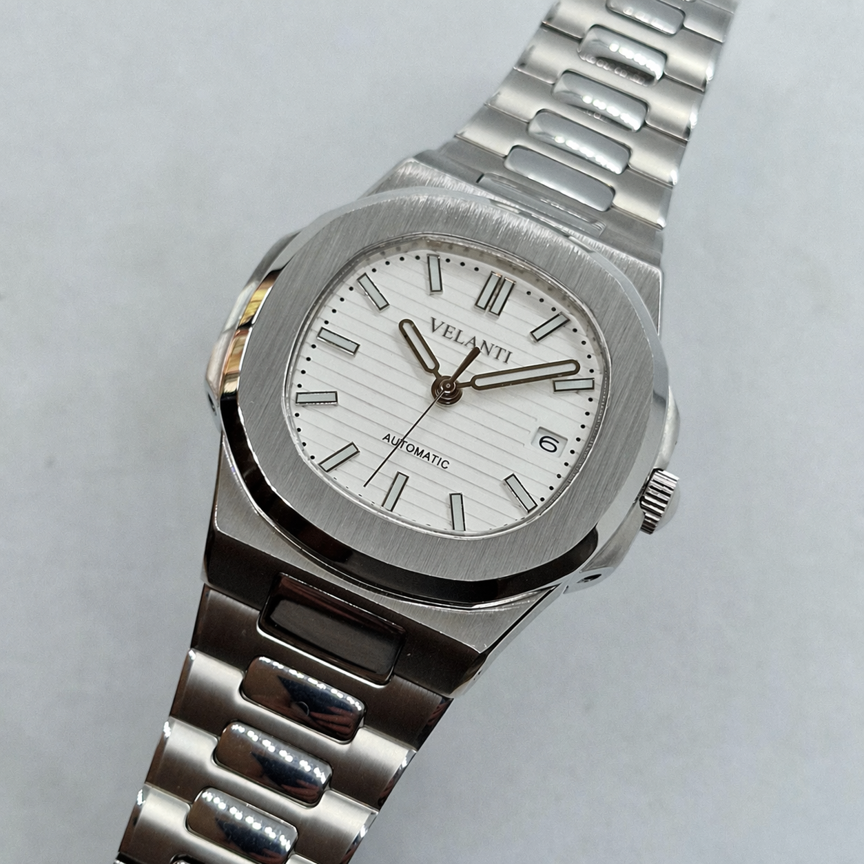 Nautilus-style automatic watch, Velanti Milano Nautvel White, product photo 5