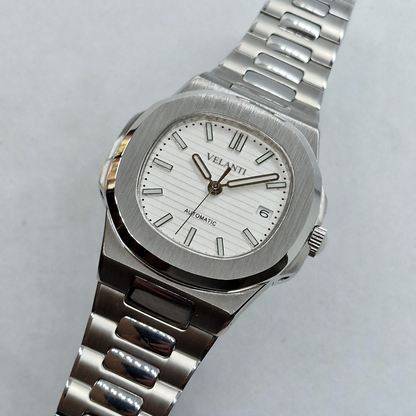 Nautilus-style automatic watch, Velanti Milano Nautvel White, product photo 5