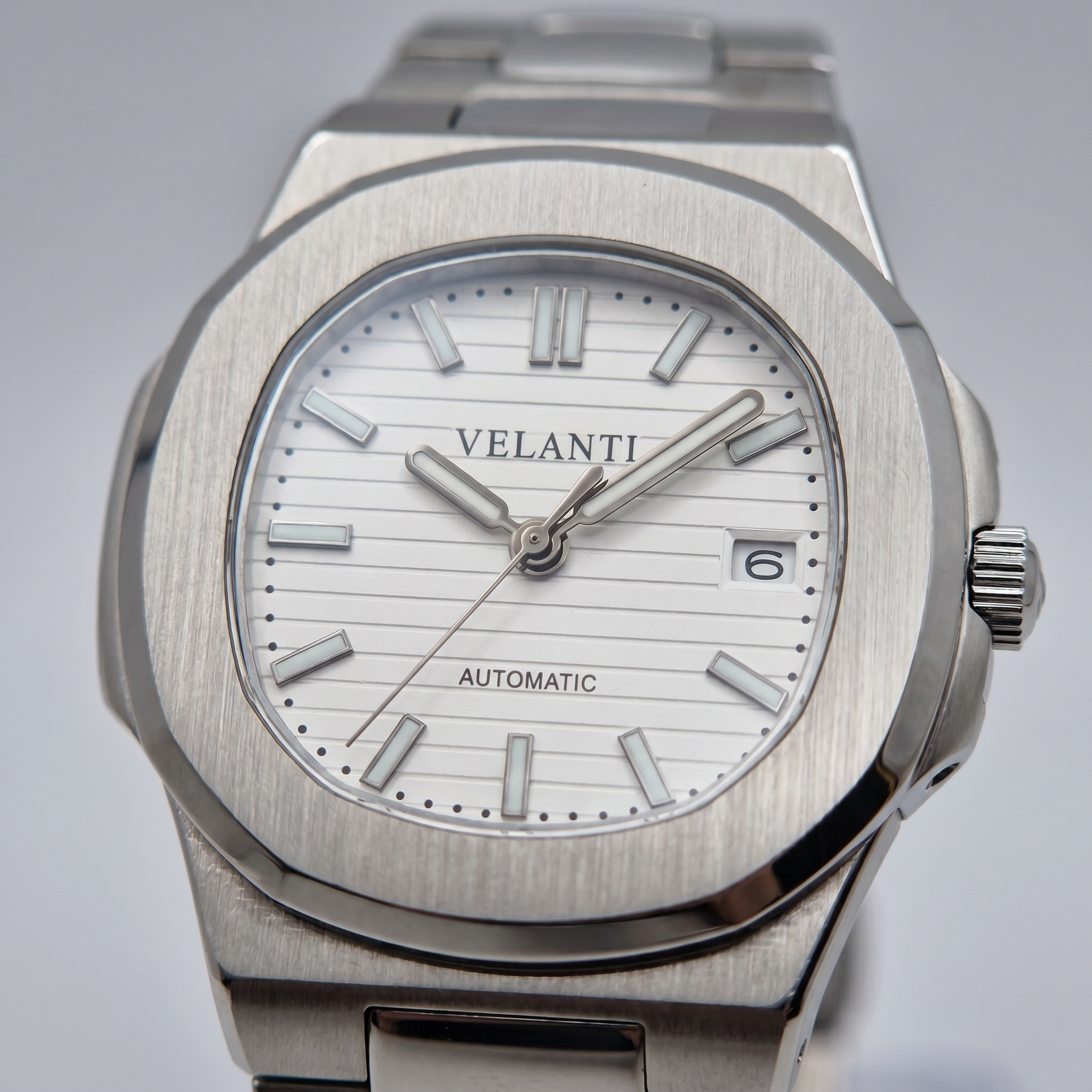 Nautilus-style automatic watch, Velanti Milano Nautvel White, product photo 2