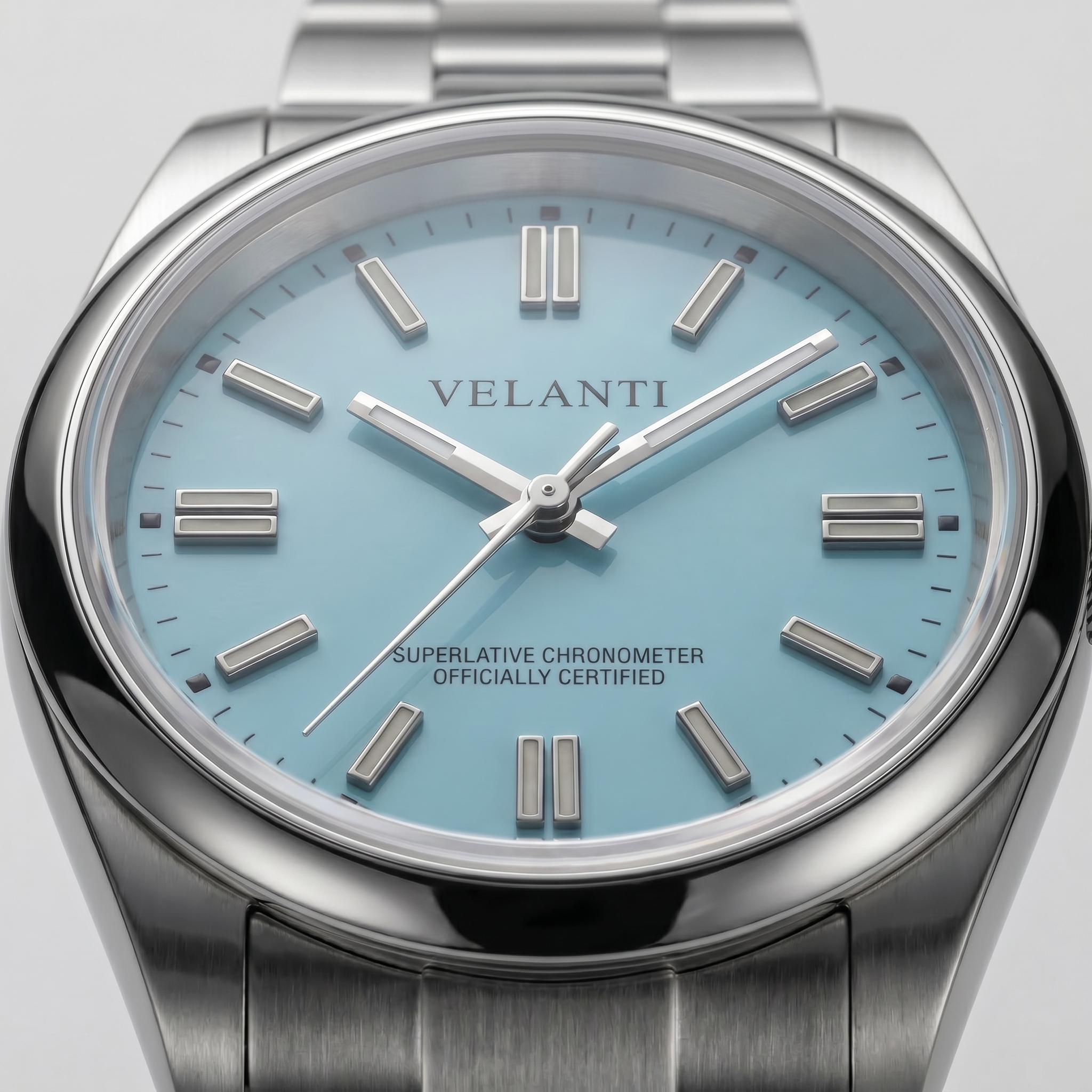 Explorer-style automatic watch, Velanti Milano Oystvel Tiffany Blue, product photo 8