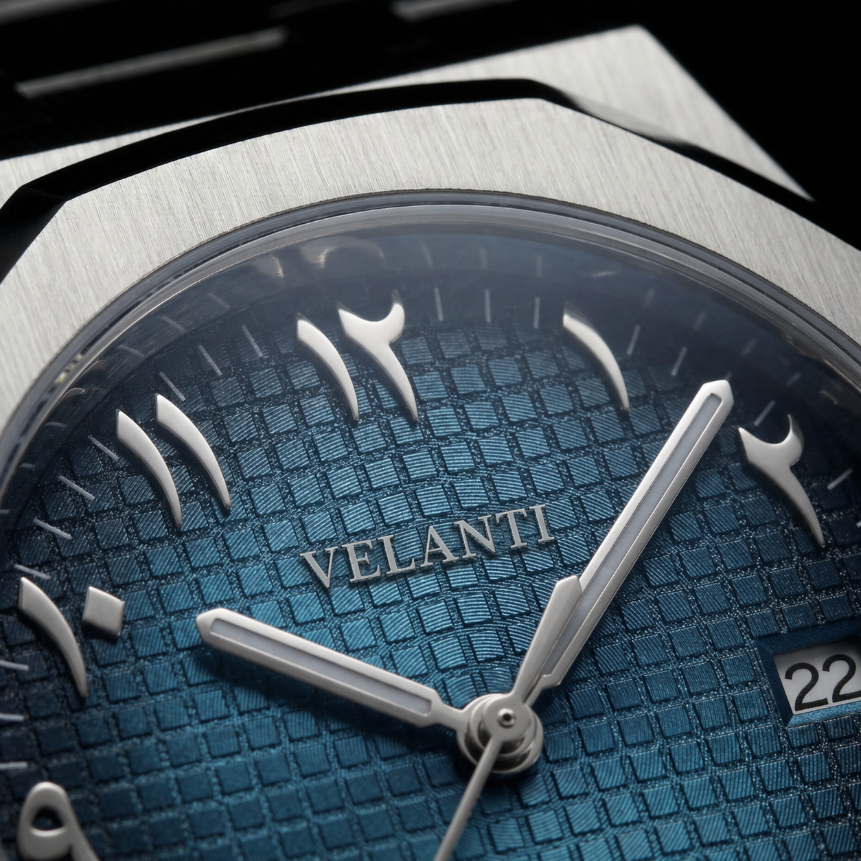Royal Oak-style automatic watch, Velanti Milano Royal Veloak Arabic Blue, product photo 6