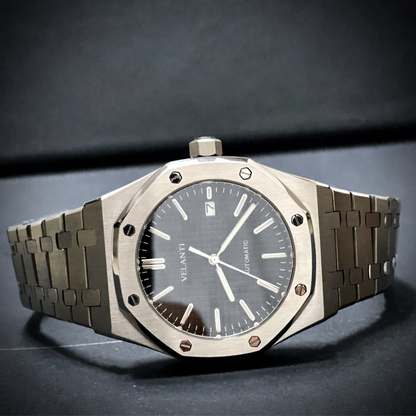 Royal Oak-style automatic watch, Velanti Milano Royal Veloak Black, product photo 5