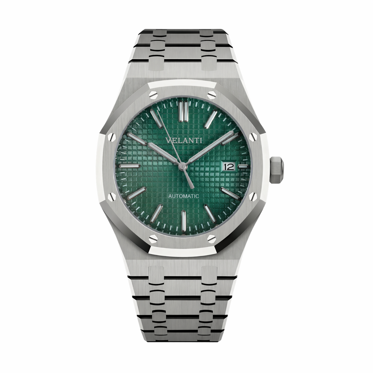 Royal Oak-style automatic watch, Velanti Milano Royal Veloak Green, main product photo