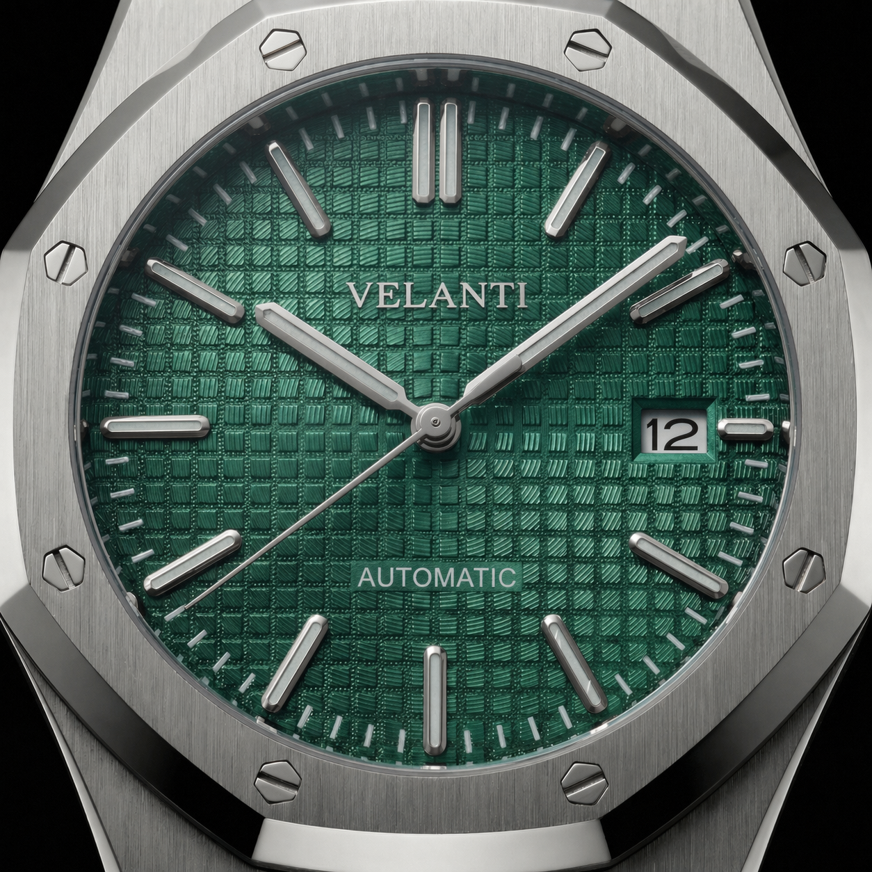 Royal Oak-style automatic watch, Velanti Milano Royal Veloak Green, product photo 5