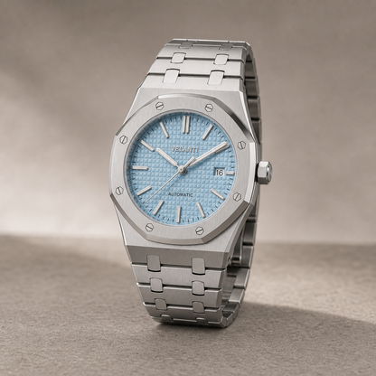 Royal Oak-style automatic watch, Velanti Milano Royal Veloak Ice Blue, product photo 5