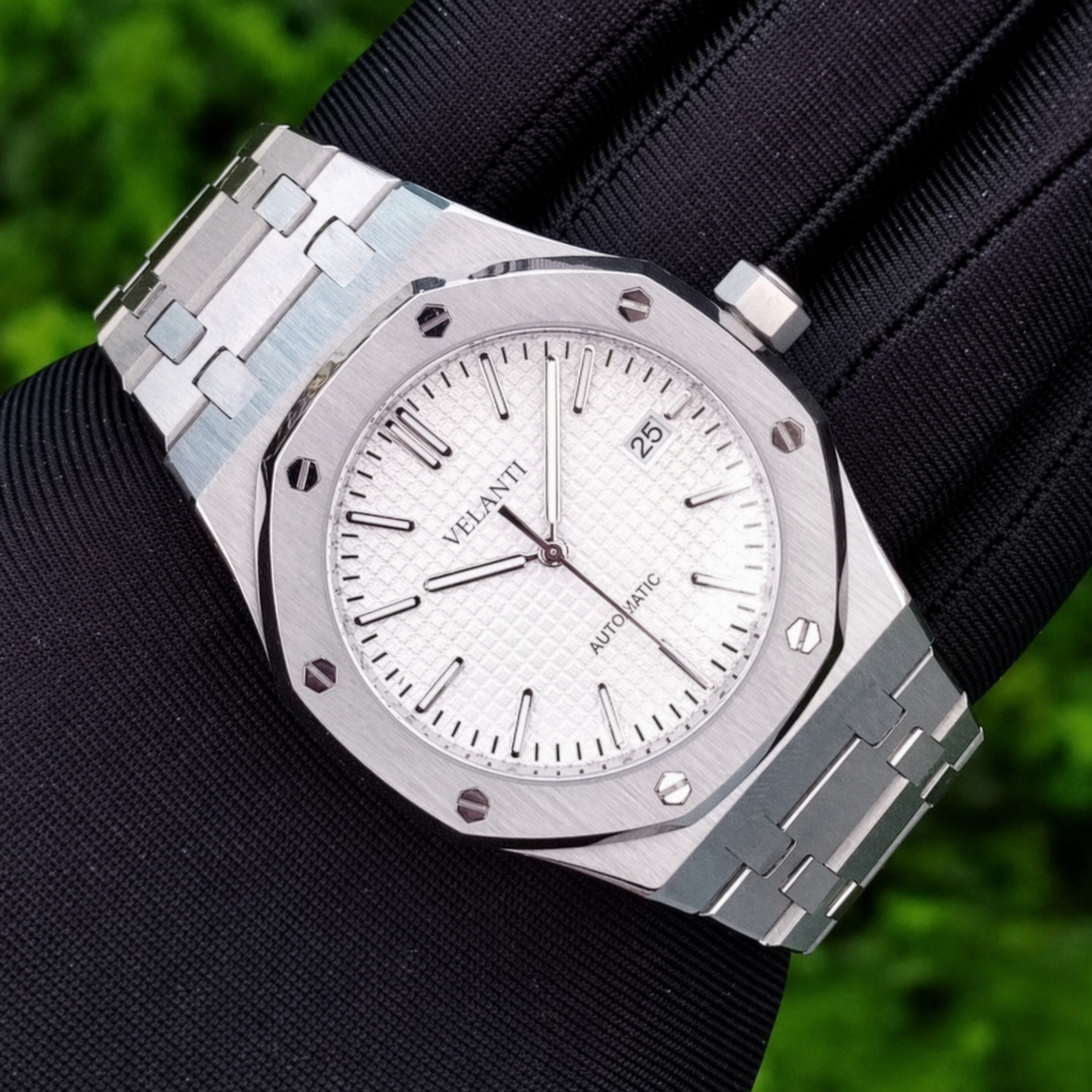 Royal Oak-style automatic watch, Velanti Milano Royal Veloak White, product photo 6