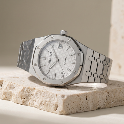 Royal Oak-style automatic watch, Velanti Milano Royal Veloak White, product photo 2