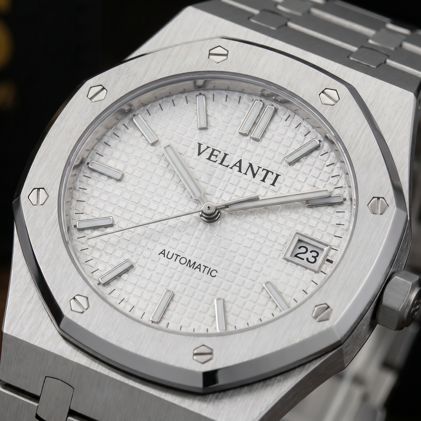 Royal Oak-style automatic watch, Velanti Milano Royal Veloak White, product photo 4