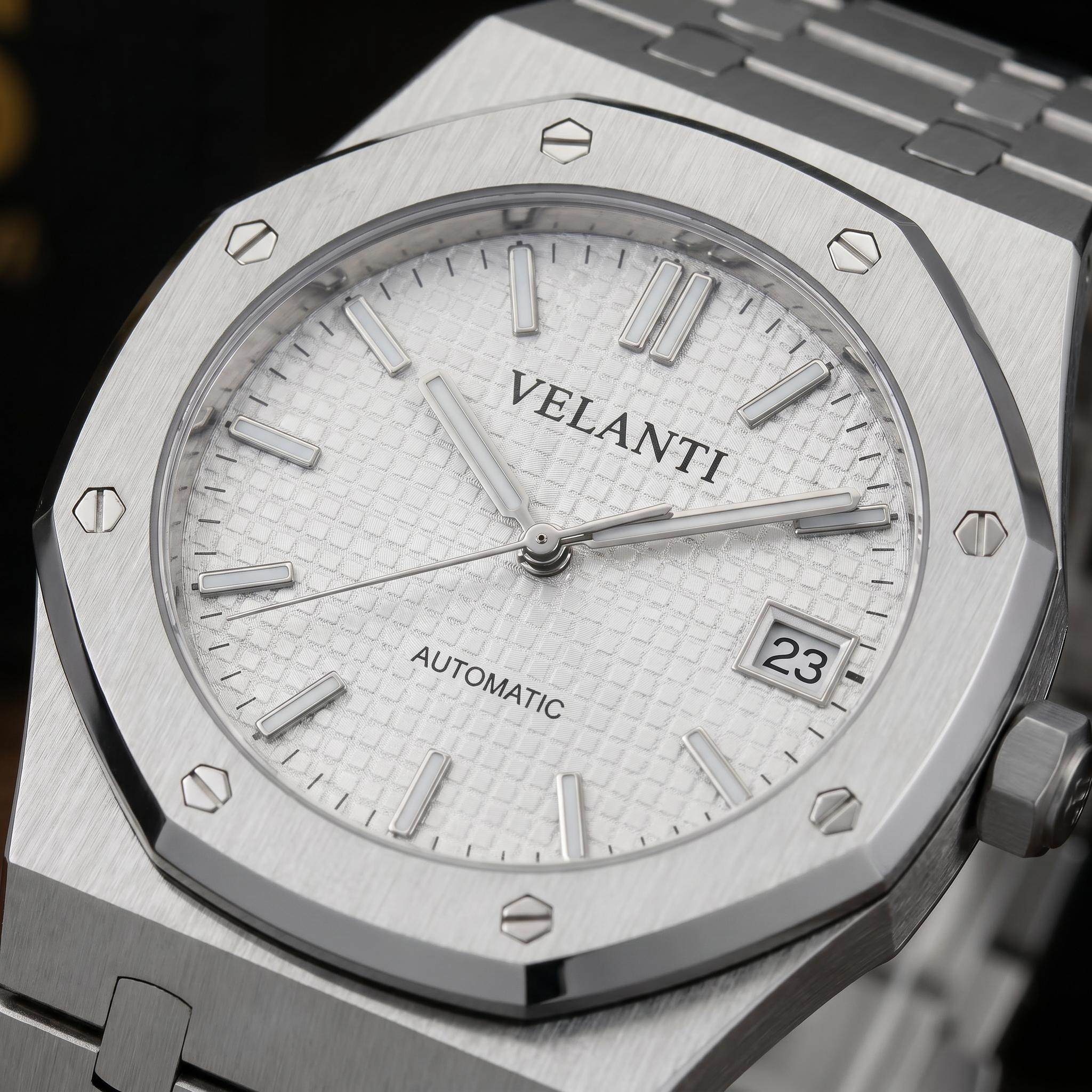 Royal Oak-style automatic watch, Velanti Milano Royal Veloak White, product photo 4