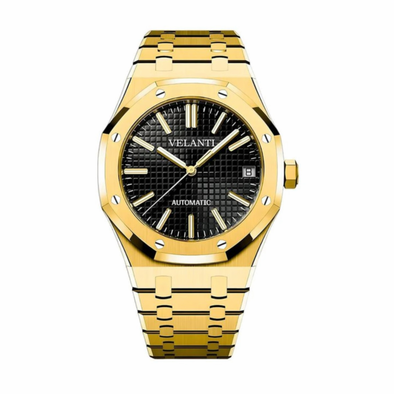 Royal Oak-style automatic watch, Velanti Milano Royal Veloak Yellow Gold, main product photo