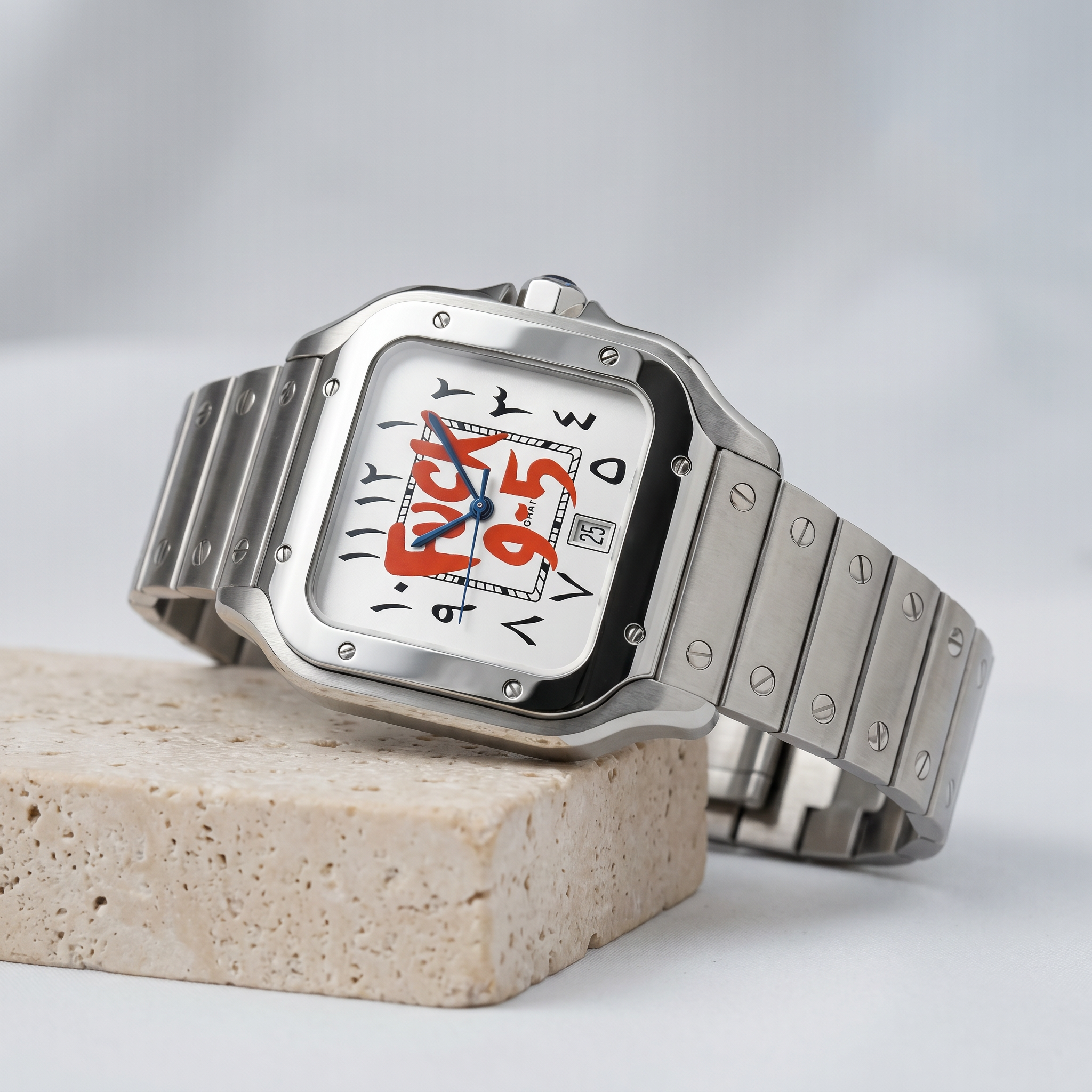 Santos-style automatic watch, Velanti Milano Santvel Arabic Fck 9 To 5, product photo 2