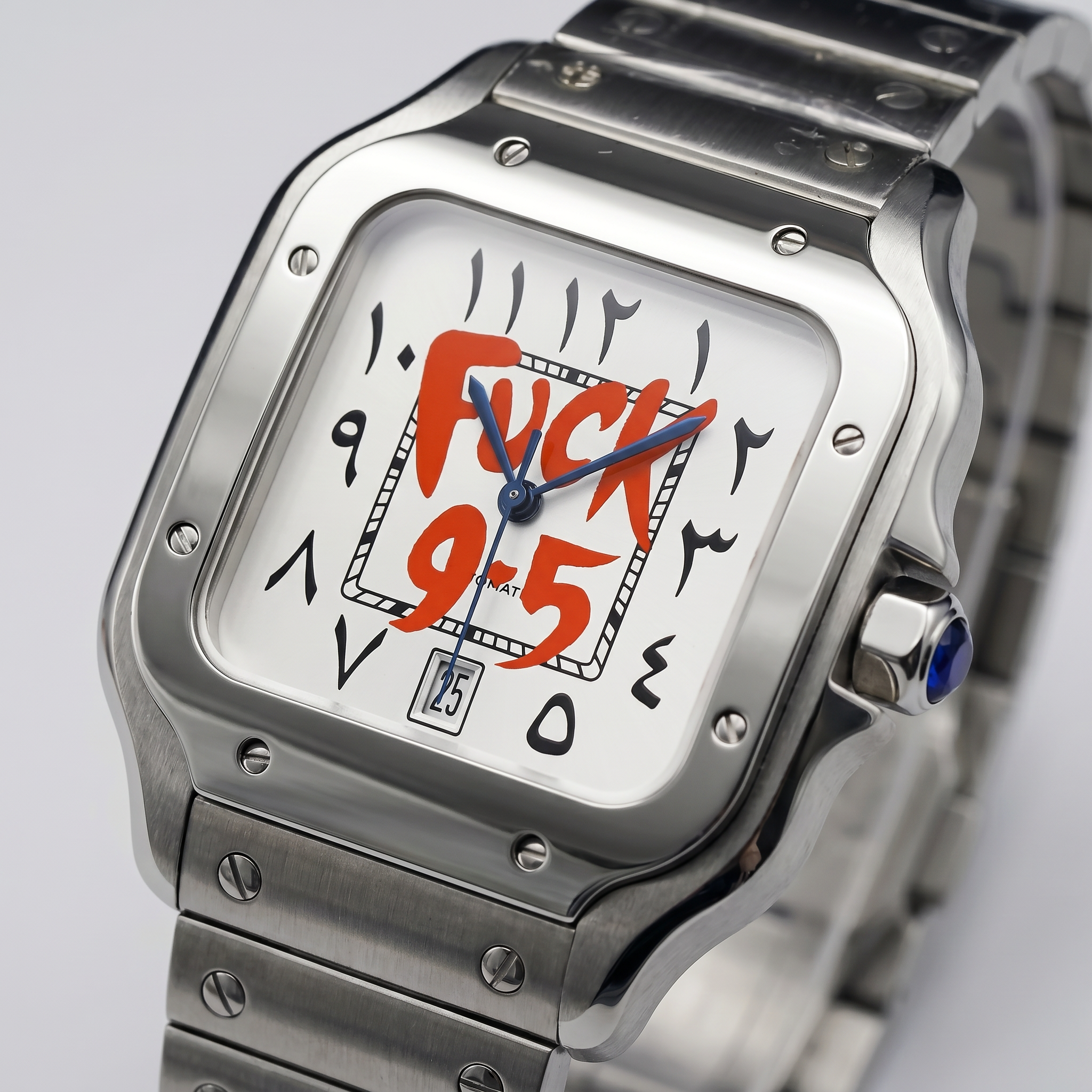 Santos-style automatic watch, Velanti Milano Santvel Arabic Fck 9 To 5, product photo 3