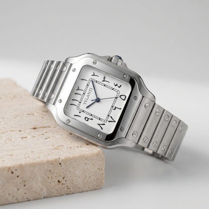 Santos-style automatic watch, Velanti Milano Santvel Arabic White, product photo 2