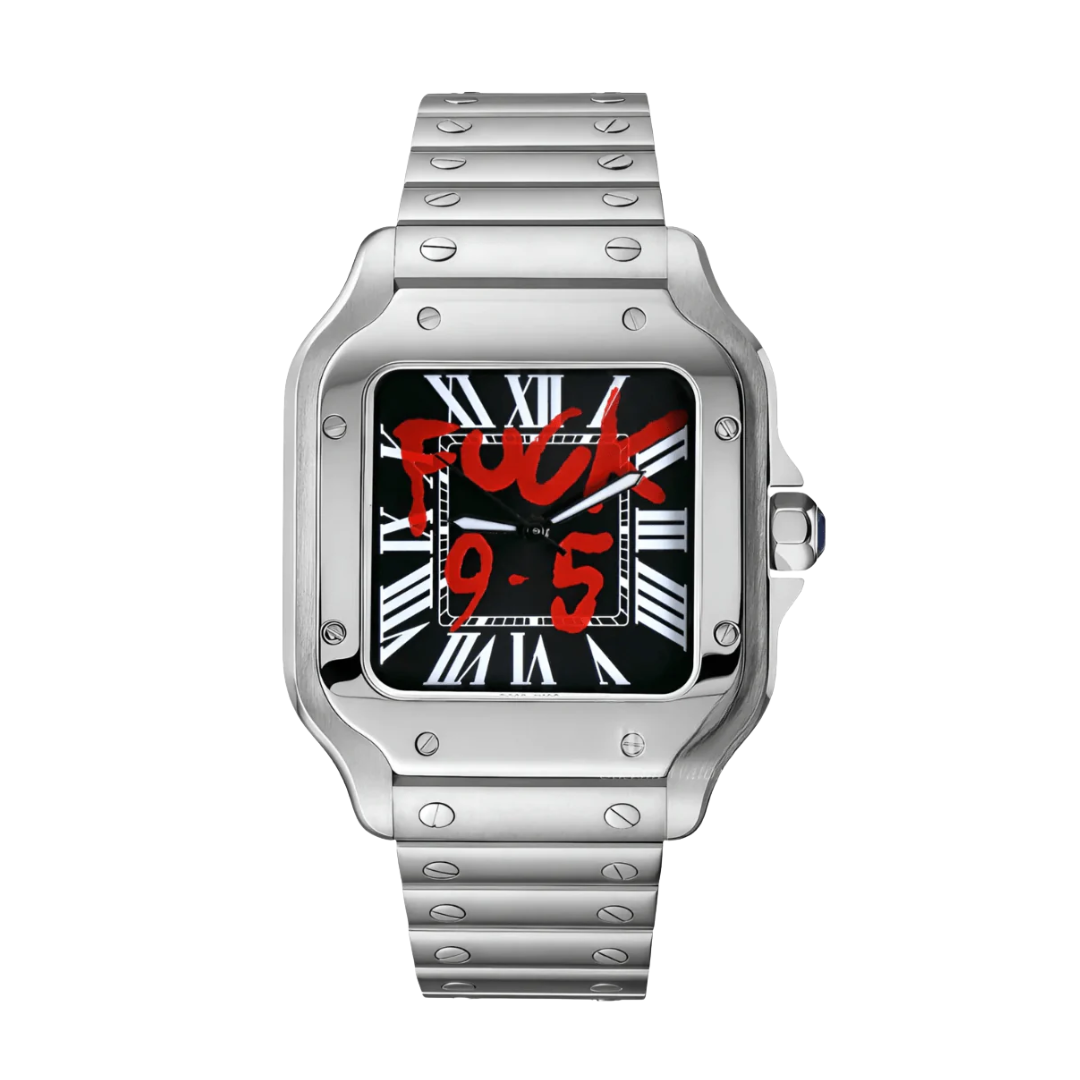 Santos-style automatic watch, Velanti Milano Santvel Black Fck 9 To 5, main product photo