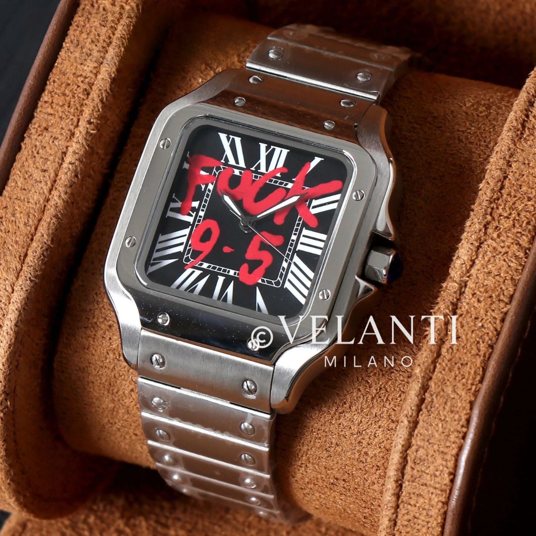 Santos-style automatic watch, Velanti Milano Santvel Black Fck 9 To 5, product photo 4