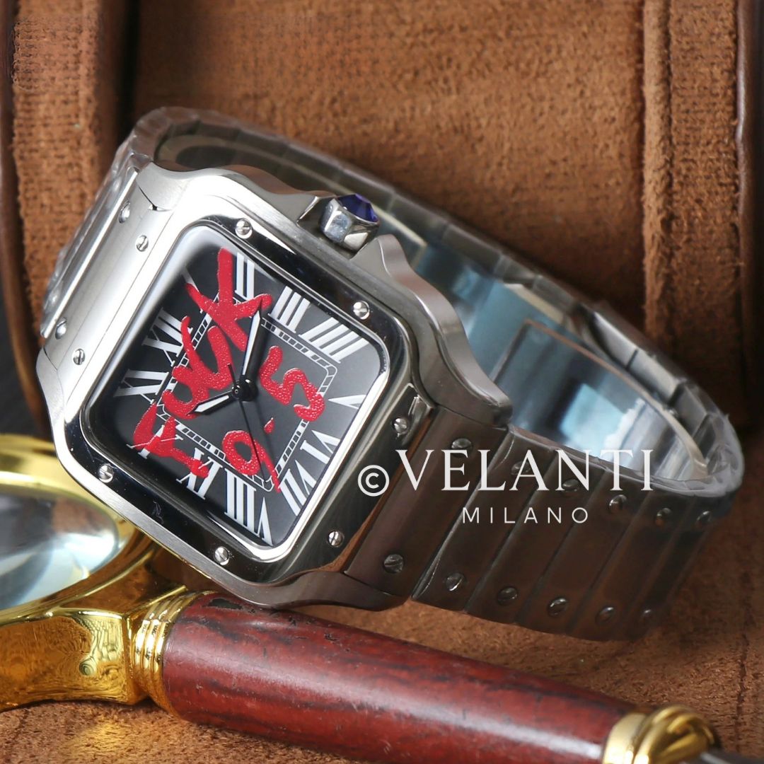 Santos-style automatic watch, Velanti Milano Santvel Black Fck 9 To 5, product photo 5