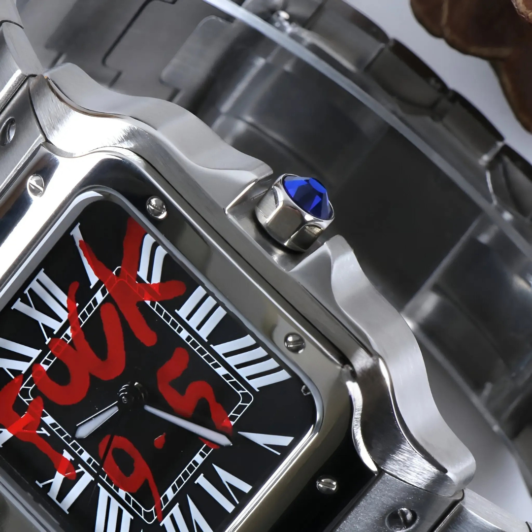 Santos-style automatic watch, Velanti Milano Santvel Black Fck 9 To 5, product photo 6