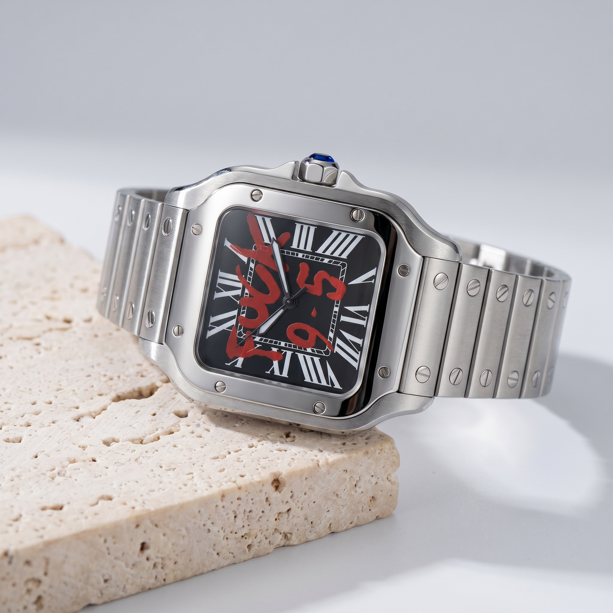 Santos-style automatic watch, Velanti Milano Santvel Black Fck 9 To 5, product photo 3