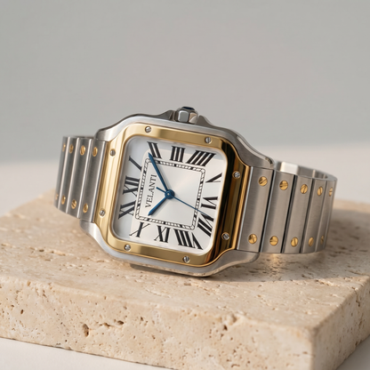 Santos-style automatic watch, Velanti Milano Santvel Gold - Silver, product photo 3