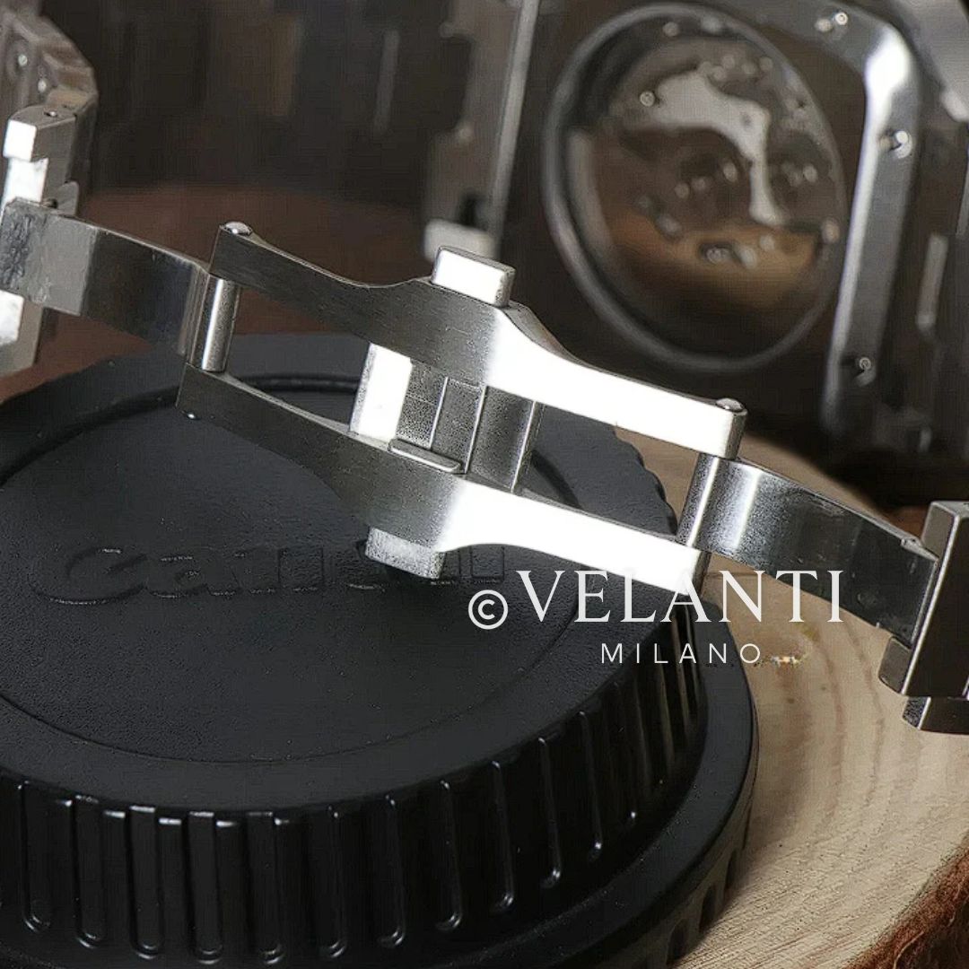 Santos-style automatic watch, Velanti Milano Santvel White, product photo 7