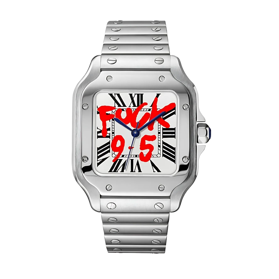 Santos-style automatic watch, Velanti Milano Santvel White Fck 9 To 5, main product photo